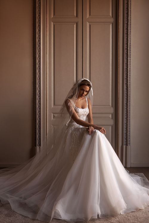 Aria's Bridal Opulence: Dresses & Veil from Aria Collection for