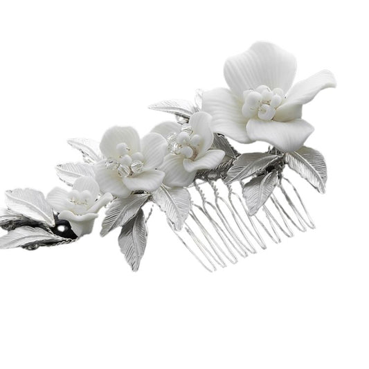 Elegant Bridal Hair Comb With Flowers/CBB Market