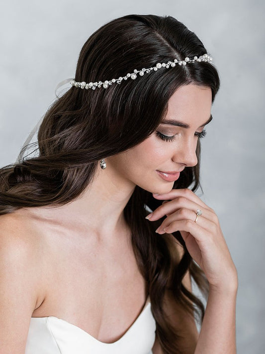 HB2130 Pearls and Crystals Bridal Hairpiece - CBB Market