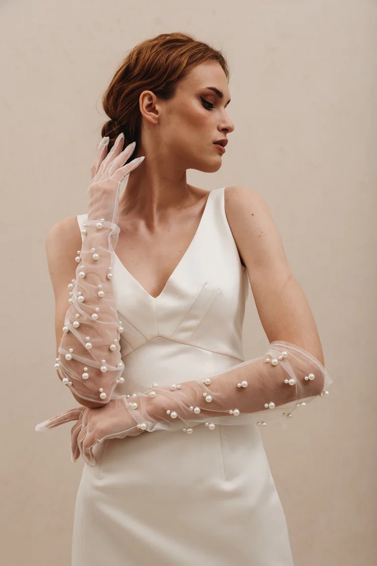 Pearl Bridal Gloves G002 - Delicate Touch for Your Special Day - CBB Market